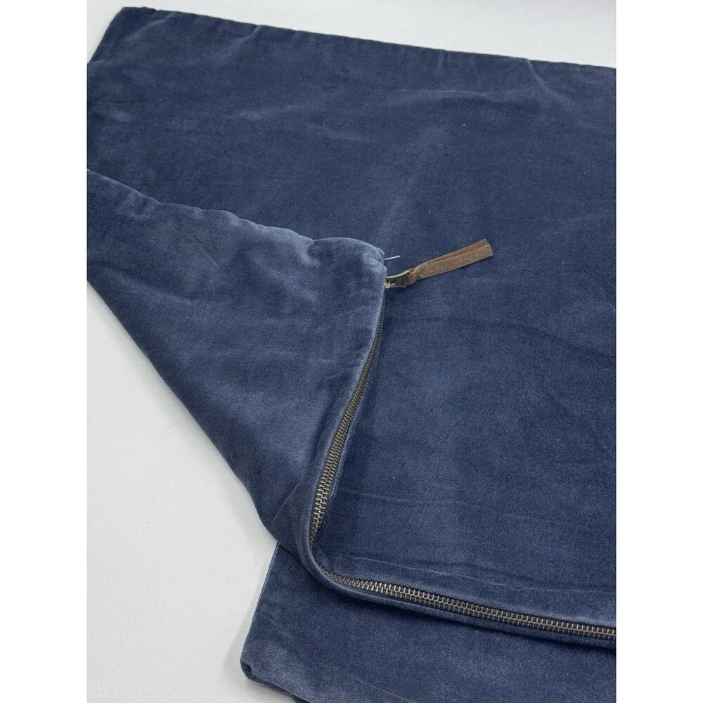 Set/2 Pottery Barn Everywhere Velvet Pillow Cover 20” x 20” Square Midnight Blue